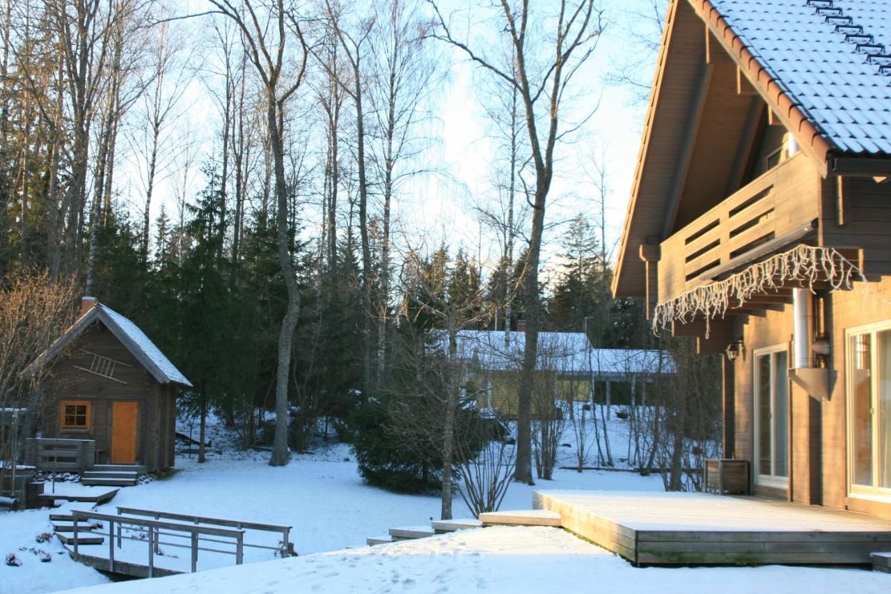 Дома для отпуска Деревянный дом с сауной и камином у леса, озера и СПА Отепя-38