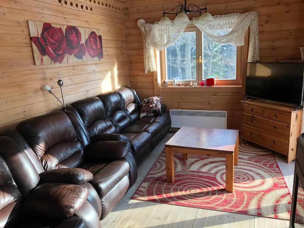 Дома для отпуска Деревянный дом с сауной и камином у леса, озера и СПА Отепя-83