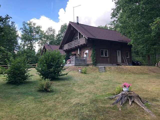 Дома для отпуска Деревянный дом с сауной и камином у леса, озера и СПА Отепя-3